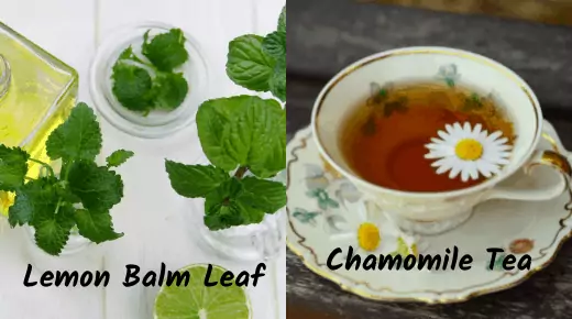 chamomile tea and lemon balm leaf tea for tension headaches